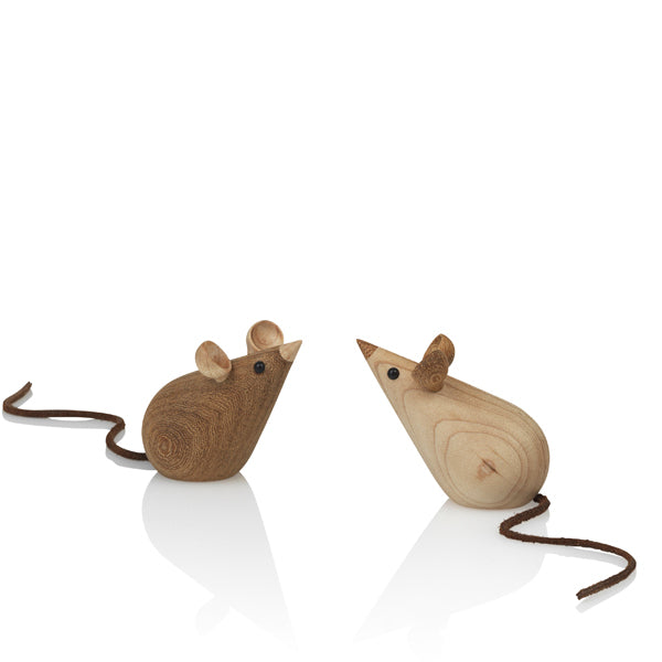 Lucie Kaas Musepar i ask og tropisk kastanje - H: 5,5 cm. - Bahne